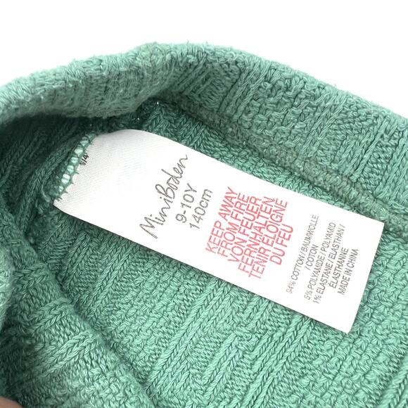 Mini Boden Green Cable Knit Footless Tights Leggings - Picture 4 of 5